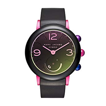 Marc Jacobs Women's Riley Aluminum and Rubber Hybrid Smartwatch, Color: Pink, Black (Model: MJT1003)
