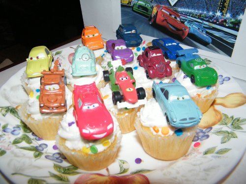 Disney Cars Movie Figure Deluxe Cake Toppers / Cupcake Party Favor Decorations Set of 12 with Mater, McQueen, Holley Shiftwell, Finn McMissle and More!