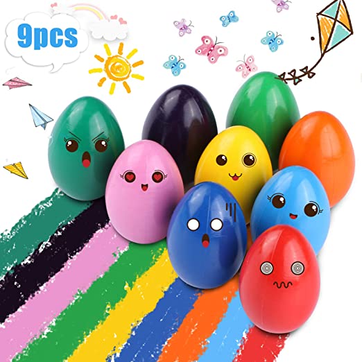Crayons for Kids, Coloured Crayons Palm Grip Crayons for Toddlers Set 9 Colors Washable Paint Crayons for Learning Drawing Pen Toys for Kids Infants, Baby, Boys and Girls