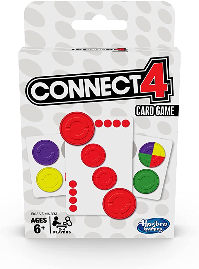 Hasbro Gaming Connect 4 Card Game for Kids Ages 6 and Up, 2-4 Players 4-in-A-Row Game