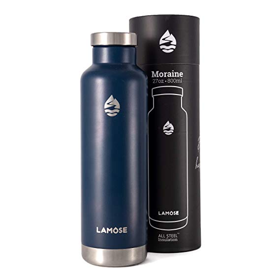 LAMOSE Moraine Vacuum Insulated Stainless Steel Bottle with Cap