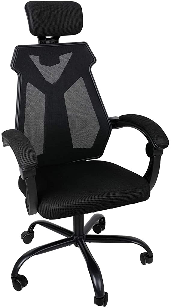 ORAF Office Chair Home Desk Chair Back Mesh Swivel Rolling Chair Adjustable Head & Arm Rests, Seat Height Gaming Chair -Black …