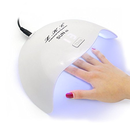 LKE 24W Gel Nail Polish Curing Lamp Fashionable Unique Mask Shape Durable 12 Pcs UV LED Nail Lamp Professional Automatic Sensing UV Light Nail Dryer with 15s 30s 45s 60s Timer（White）