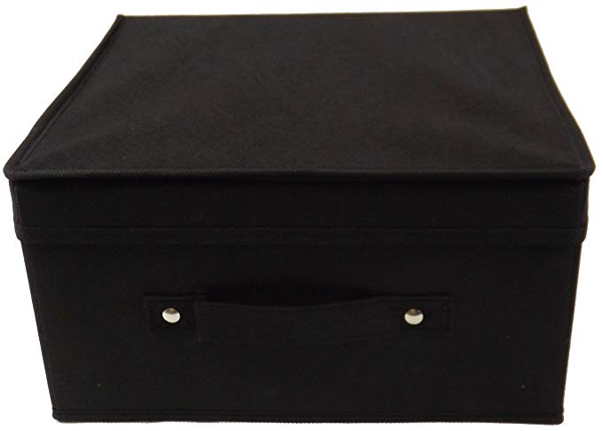 Neusu Premium Small Foldable Storage Boxes, 30x30x16cm 14 Litres, 2 Pack Black