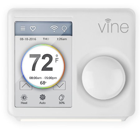 VINE Smart Wi-Fi Thermostat - Energy Efficient 7-Day Programmable Touchscreen
