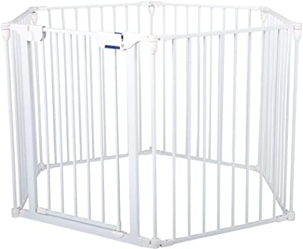 JAXPETY Dog Playpen Pet Puppy Safety Fence, Dog Gate for House Doorway Stairs, Kids Play Yard Barrier, 29" Tall Foldable Exercise Fence for Dogs Puppies Animals Pets