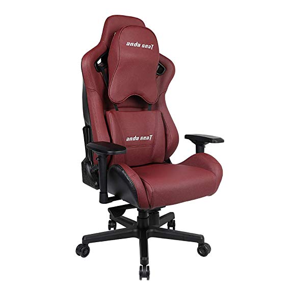 [Upgrade to Large Size Memory Foam Pillow] Anda Seat Premium Gaming Chair Kaiser Series High Back 400lb Racing Style Seat,Computer Office Chair with Carbon Fiber Leather and Pillow Lumbar Support,Red