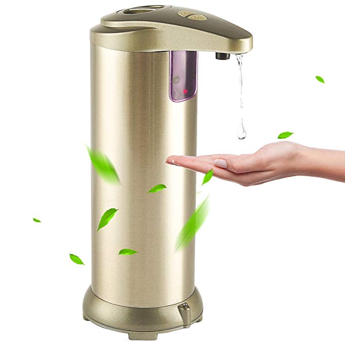 vplus Automatic Soap Dispenser, Touchless Soap Dispenser with Waterproof Base Suitable for Bathroom Kitchen Hotel Restaurant