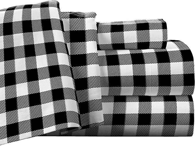 Pointehaven Flannel Deep Pocket Set with Oversized Flat Sheet, King, Milton