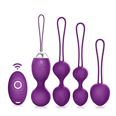 Kgel Balls - ACVIOO Ben Wa Balls 5 in 1 Kegel Exercise Weights Pelvic Floor Exercises Bladder Control Device for Women Post Pregnancy Recovery & Control with Training Kit for Women(Purple)