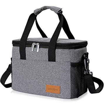 Lifewit Insulated Lunch Box, Lunch Bento Bag for Adults Men, Thermal Bento Bag for Office & School, Grey