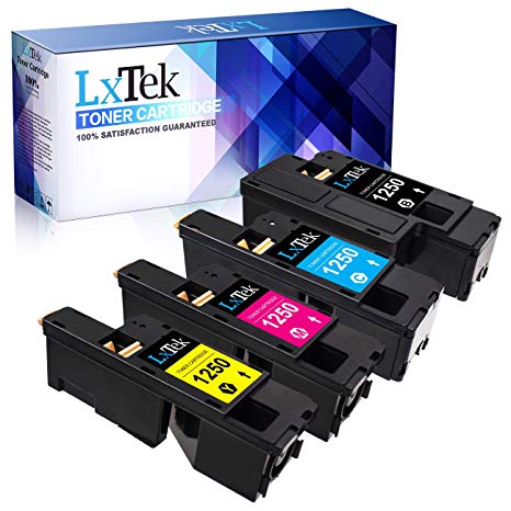 LxTek Compatible Toner Cartridge Replacement for Dell 1250 810WH C5GC3 XMX5D WM2JC to use with 1250c C1760nw C1765nfw C1765nf 1350cnw 1355cn 1355cnw Printer (Black Cyan Magenta Yellow, 4-Pack)