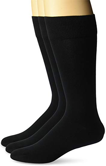 Amazon Brand - BUTTONED DOWN Men's 3-Pack Pima Cotton Dress Socks