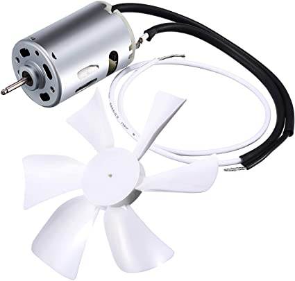 6" Replacement White Vent Fan Blade with 12V D-Shaft RV Vent Motor