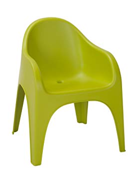 COSCO Commercial Molded JUGA Chair Designed by Karim Rashid, Indoor, Outdoor, Stacking, Green, 2 pack