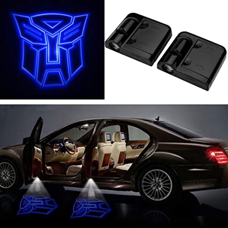 3D Wireless Magnetic Transformers Car Door Step LED Welcome Logo Shadow Ghost Light Laser Projector Lamp Blue Transformers Autobots