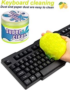 ROYEO Keyboard Cleaning Gel Universal Dust Cleaner Gel (160g) for PC Tablet Laptop Keyboards, Car Vents, Cameras, Printers, Calculators, Car Cleaning Putty Dirt Bacteria Cleaner (YELLOW)