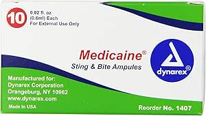 Dynarex 1407 Medicaine Sting and Bite Ampule, 0.02 fl. oz., Pack of 10