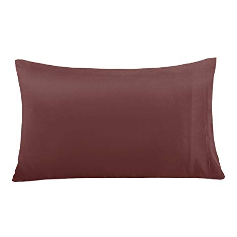 Mulberry Silk Pillowcase for Hair & Facial Skin to Prevent Wrinkles Deep Envelope Closure 19 Momme Both Sides 100% Real Silk Vividmoo, standard size coffee