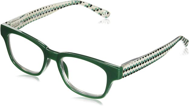 Peepers Women's Deco for Days - Green/Multi 2404150 Square Reading Glasses, Green&Multi, 1.50