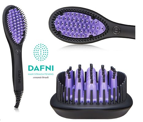 DAFNI The Original Hair Straightening Ceramic Brush - NEW RELEASE - U.S. Edition DH1.0B - 110/120V~60Hz -no plug adapter required!