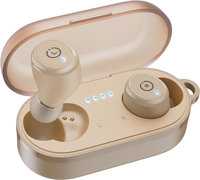 T10 Wireless Earbuds Bluetooth 5.3 Headphones, App Customize EQ, Ergonomic Design, 55H Playtime, Wireless Charging Case, IPX8 Waterproof Powerful Sound in-Ear Headset Khaki(New Upgraded)