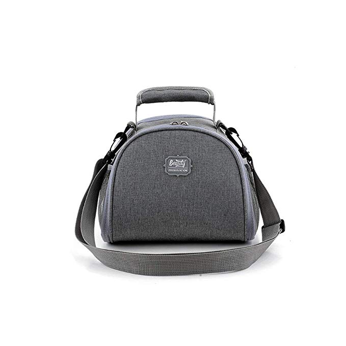 Lunch Box, Insulated Lunch Bag With Detachable and Adjustive Shoulder Straps, Reusable Cooler Bag for Office School, Traveling and Picnic (gray)