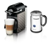 Nespresso Pixie Espresso Maker With Aeroccino Plus Milk Frother Electric Titan