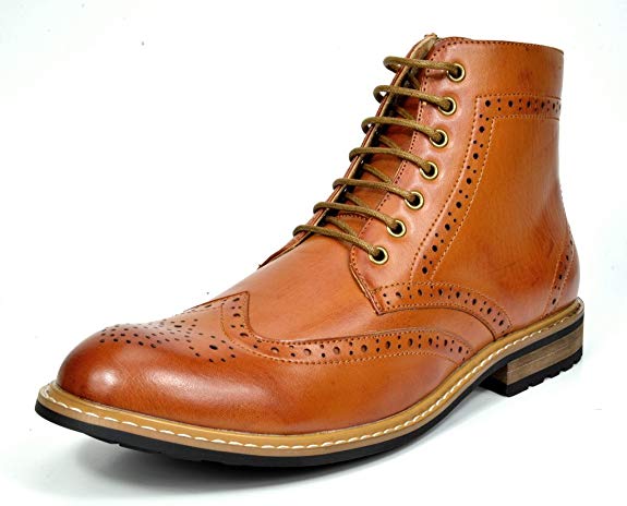 Bruno Marc Men's Bergen Leather Lined Oxfords/Chelsea Dress Ankle Boots