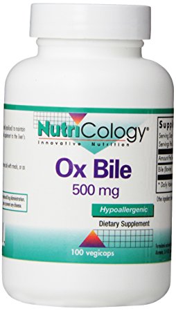 Nutricology Ox Bile, 500 mg,  100 Vegetarian Capsules