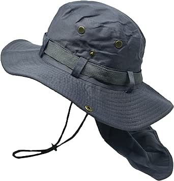 Glory Max Bucket Boonie Hat with Neck Flap Cover Sun Safari Wide Brim Fishing Garden Hiking Cap