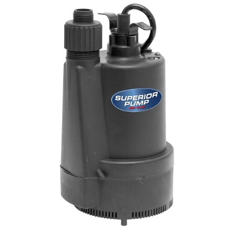 Superior Pump 91330 1/3 HP Thermoplastic Submersible Utility Pump