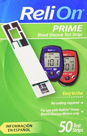 ReliOn Prime Blood Glucose Test Strips (50)