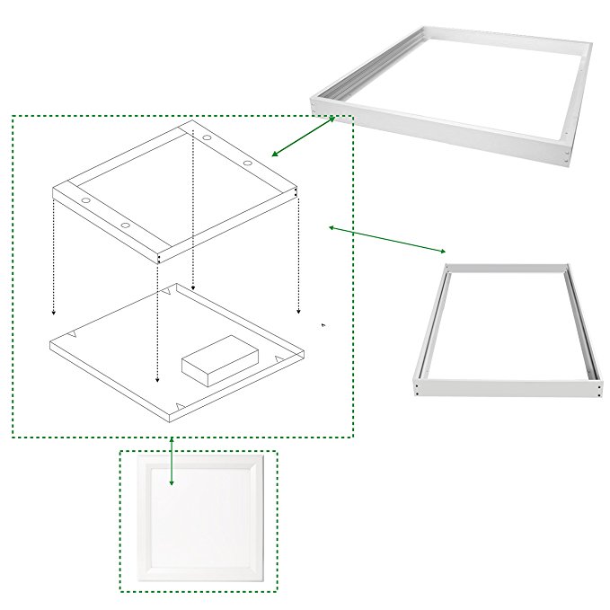 Hykolity Surface Mount Kit for 2x2FT LED Troffer Flat Panel Drop Ceiling Light