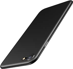 JETech Ultra Slim (0.35mm Thin) Case for iPhone SE 3/2 (2022/2020 Edition), iPhone 8/7, 4.7-Inch, Camera Lens Cover Full Protection, Lightweight, Matte Finish PP Hard Minimalist Case (Black)