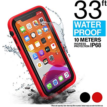 Waterproof Case for iPhone 11 with Lanyard, Clear Back, Military Grade Quality, 33ft Waterproof, 6.6ft Drop Proof, Built-in Screen Protector, for iPhone 11 ONLY - Retail Packaging - Flame Red