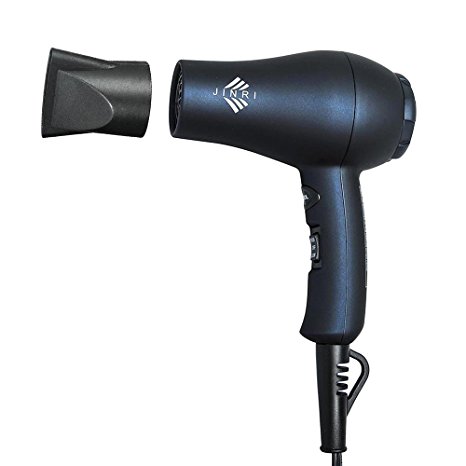 JINRI 1000 Watt Negative Ionic Ceramic Hair Dryer 2 Speed and 2 Heat Settings Cool Shot Feature Mini Travel Size Blow Dryer, Black