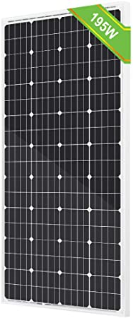 ECO-WORTHY 195 Watts Solar Panel for 12V Battery Charging, Monocrystalline Waterproof Solar Cell, Used for RV Boat Off Grid System