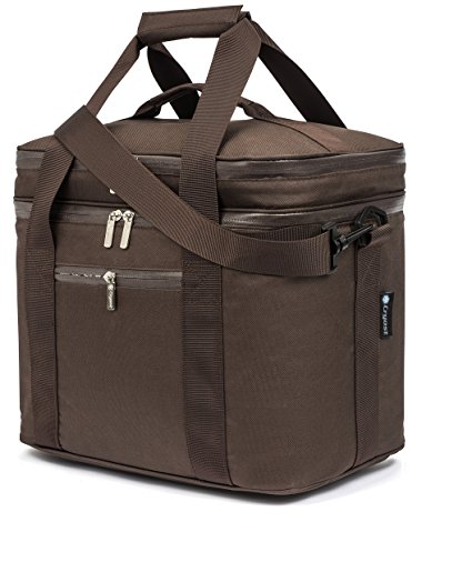 Soft Cooler Insulated Lunch Bag for Men,Women,Adults from Croyst,Thermal Lunch Box with Adjustable Shoulder Strap with Comfort Pad (Medium, Brown)
