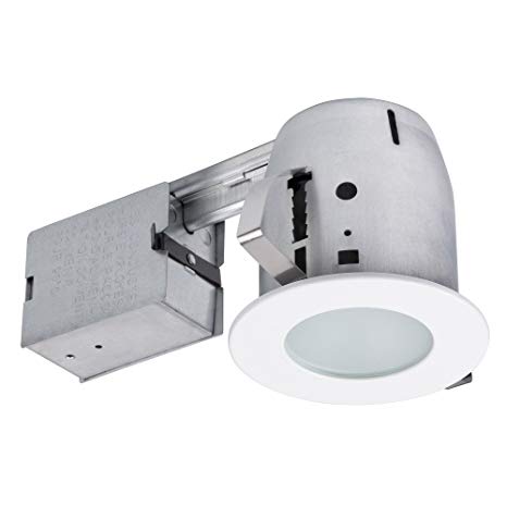 Globe Electric 90741 4" White Led Recessed Bathroom Lighting Kit, Led Bulb Included, White