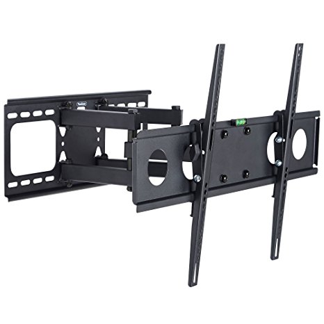 VonHaus 32-55" Double Arm Tilt & Swivel TV Wall Mount Bracket with Built-In Spirit Level for LED, LCD, 3D, Curved, Plasma, Flat Screen Televisions - Super Strong 45kg Weight Capacity