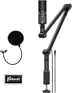 Sennheiser Profile USB Condenser Mic Streaming Set with Boom Arm plus Kellards Pop Filter and 5-Pack Cleaning Wipes Bundle