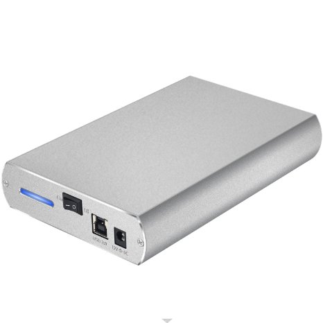 Macally Aluminum USB 3.0 External 3.5" SATA Hard Drive/SSD Enclosure for Mac/PC up to 8TB HDD (M-S350U3)