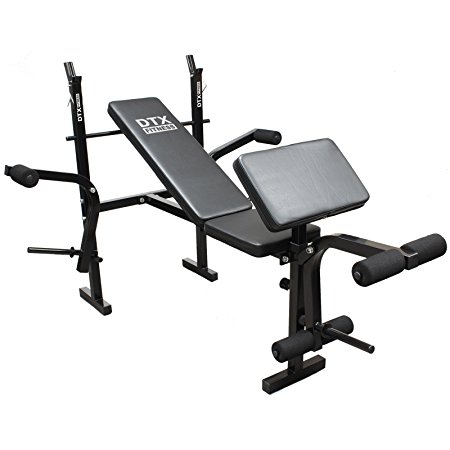DTX Fitness All-in-One Dumbbell/Barbell Weight Bench with Butterfly & Preacher Curl