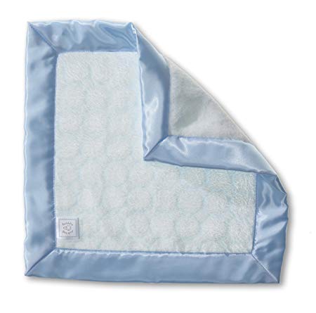 SwaddleDesigns Baby Lovie, Small Security Blanket, Puff Circles with Satin Trim, Pastel Blue