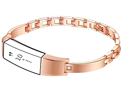 Metal Bands for Fitbit Alta HR and Fitbit Alta Band, Classy Replacement Accessory Bands for Fitbit Alta HR /Fitbit Alta Bands, Rose Gold (No Tracker)