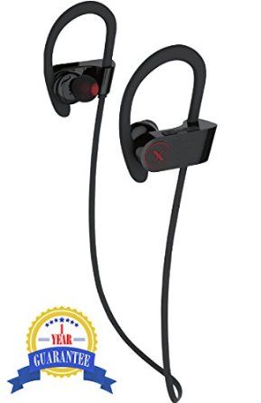 Bluetooth Headphones for Running / Bluetooth Headset with Microphone / Sport Bluetooth Headphones / Bluetooth Earbuds - Compatible with iPhone (iOS) and Android models (Black)