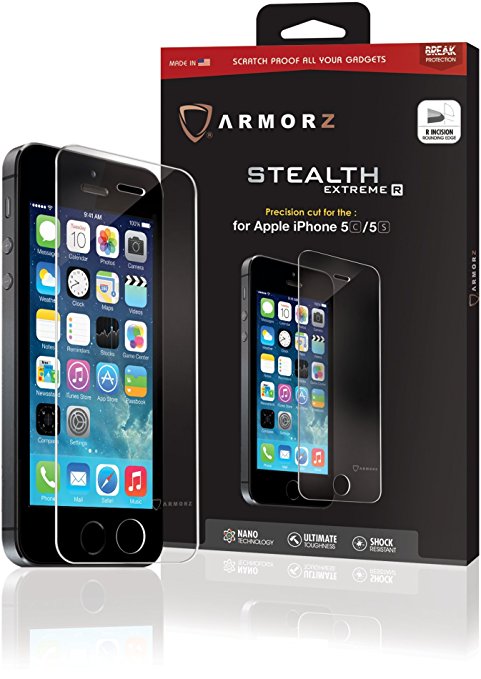 ARMORZ Stealth Extreme R Tempered Glass Screen Protector for Apple iPhone 5 / 5c / 5s