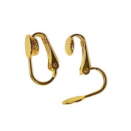 Beadaholique Clip On Earring Findings with Pad for Gluing, 7mm, 22K Gold, Pair of 6