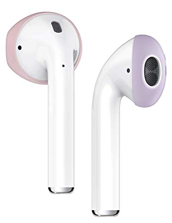 elago AirPods Secure Fit Cover [Lovely Pink   Lavender] - [Fit in The case][Fit Like a Glove][2 Pairs Included][Tips Only][Must Watch Installation Video] - for Apple AirPods